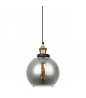 Lámpara colgante industrial y retro Cardena Black, dorado