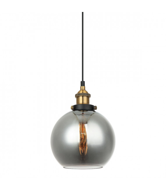 Lámpara colgante industrial y retro Cardena Black, dorado