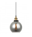 Industrial and retro pendant lamp Cardena Black, gold 1 bulb