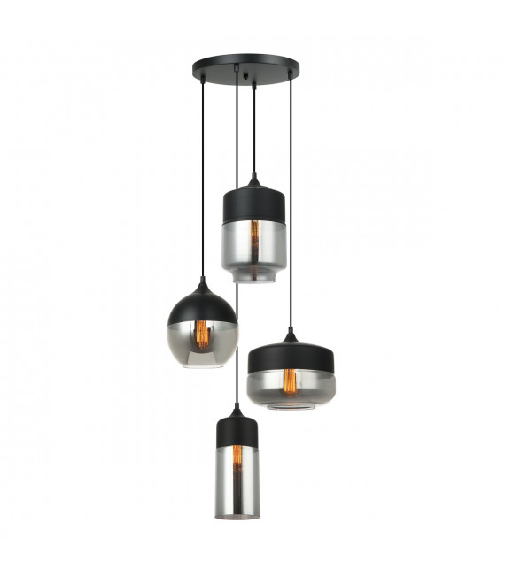 Modern suspension Molina Black 4 bulbs