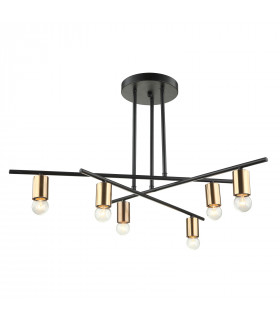 Lampada a sospensione industriale e retrò Normani Nero marrone
