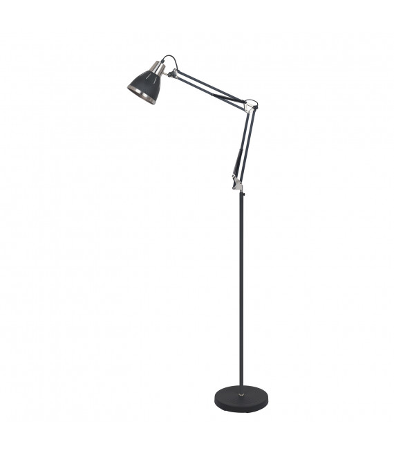 Lampada da terra industriale e retrò Remiro Black