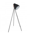 Industrial and retro floor lamp Franklin Graphite sandblasted, red copper 1 bulb