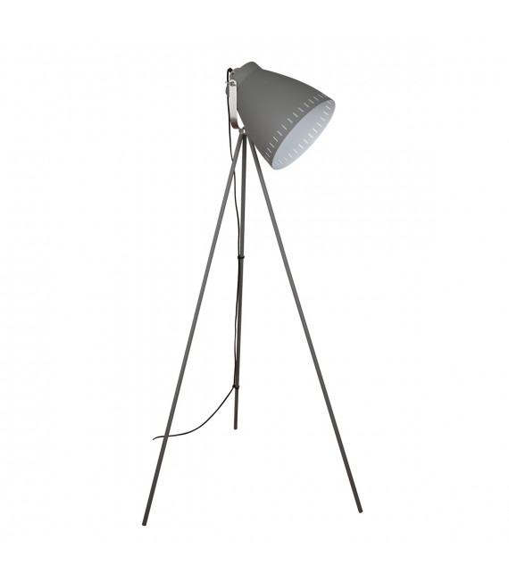 Lampadaire industriel et rétro Franklin Gris satiné sablé en métal