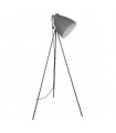 Industrial and retro floor lamp Franklin Gray satin sandblasted in metal