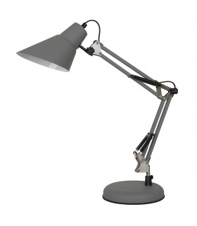 Lampe de bureau industrielle et rétro Jason Gris satiné sablé