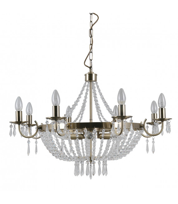 Cortina crystal pendant lamp Antique bronze, height 50 Cm
