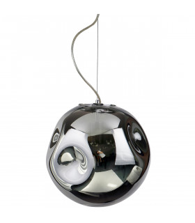 Suspension moderne Simao Chrome et verre fumé