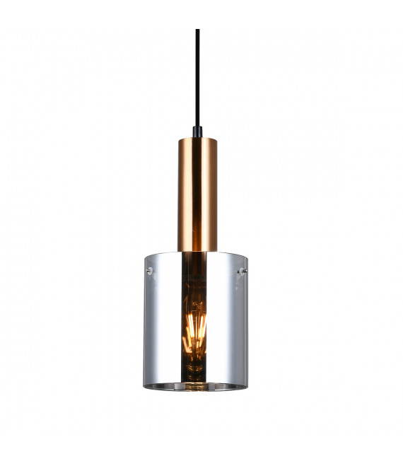 Modern hanging lamp Sardo smoked glass