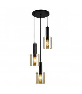 Modern pendant lamp Sardo Black in glass