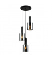 Suspension moderne Sardo Noir et verre fumé