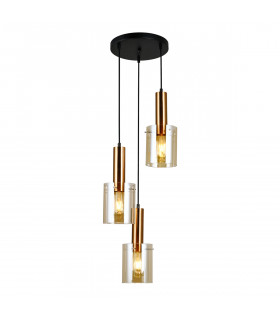 Modern hanging lamp Sardo amber
