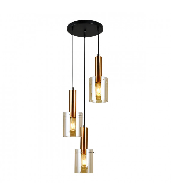 Modern hanging lamp Sardo amber