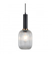Modern hanging lamp Antiola Black, clear glass