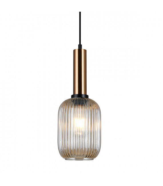Modern pendant lamp Antiola amber and glass
