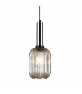 Designer pendant lamp Antiola Satin nickel and amber