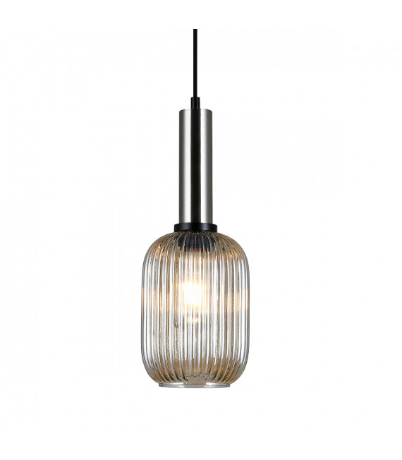 Designer pendant lamp Antiola Satin nickel and amber