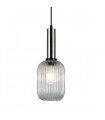Modern suspension Antiola Satin nickel and clear glass