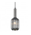 Designer pendant lamp Antiola Satin nickel and smoked glass