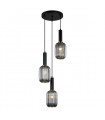 Suspension moderne Antiola Noir et verre fumé