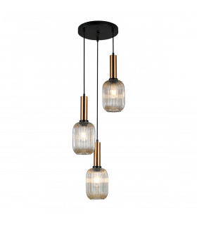 Modern pendant lamp Antiola amber and smoked glass