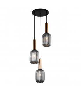 Antiola smoked glass pendant lamp