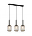 Modern pendant lamp Antiola Satin nickel and amber