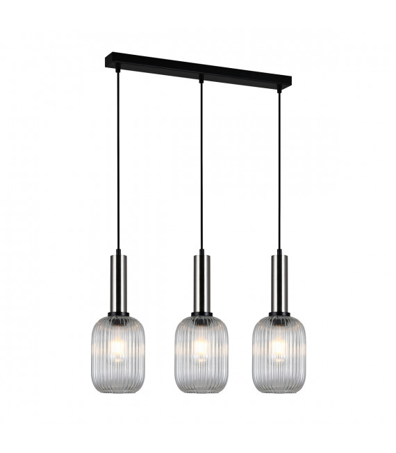 Modern Pendant Lamp Antiola Satin Nickel and Clear