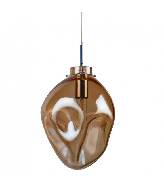 Suspension moderne Aldeia Chrome et cognac