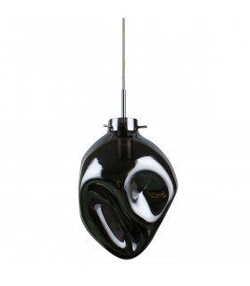 Suspension moderne Aldeia Chrome et verre fumé