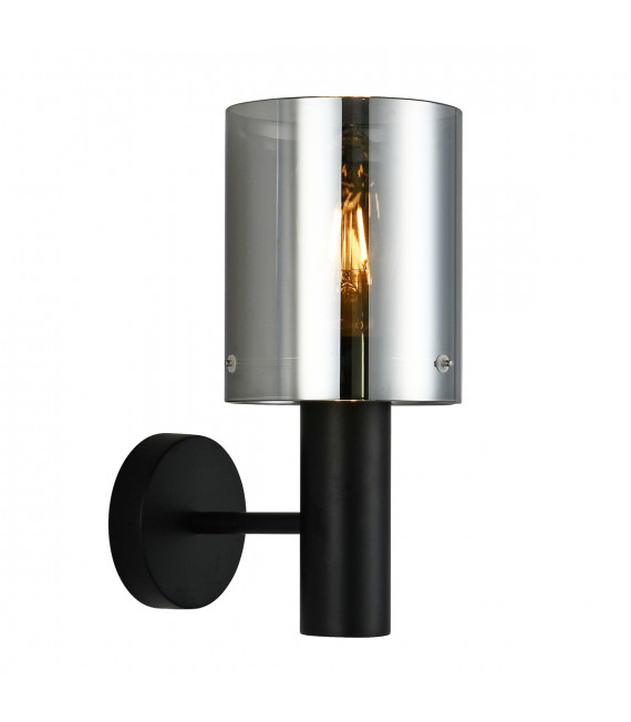 Modern wall light Sardo Black smoked lampshade