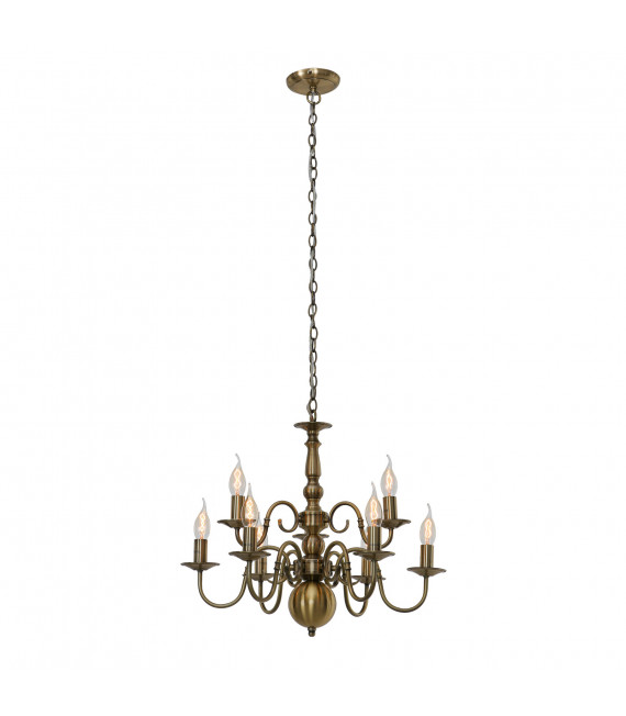 Classic pendant light Marion Antique bronze 9 bulbs