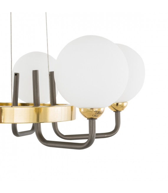Lampada a sospensione industriale e retrò Arkeno Nero opaco