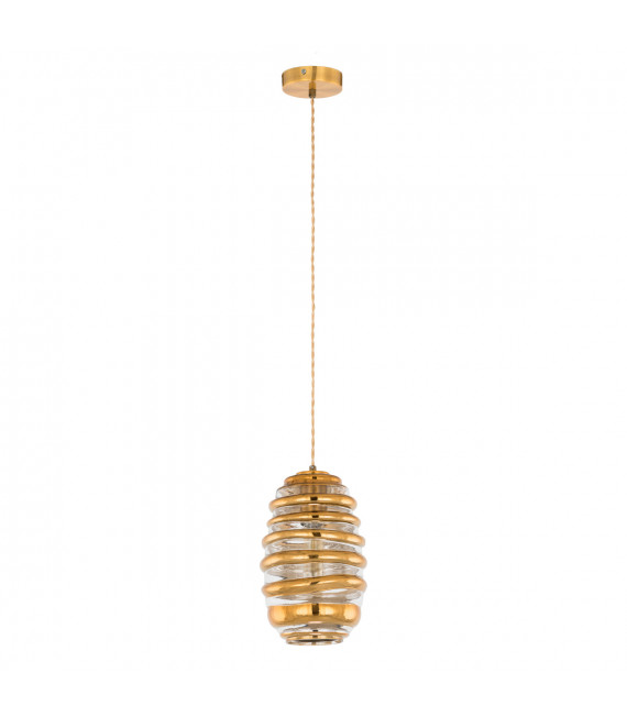 Suspension classique Ananta Cuivre, miel 1 ampoule