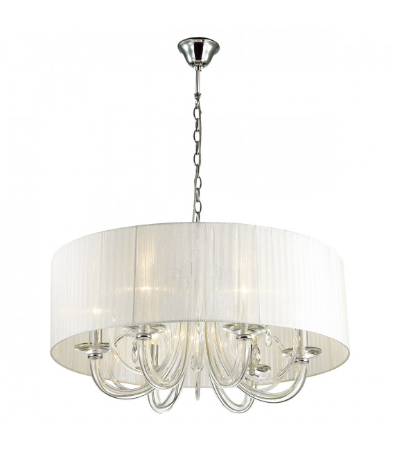 Classic Mulber Chrome pendant lamp in fabric