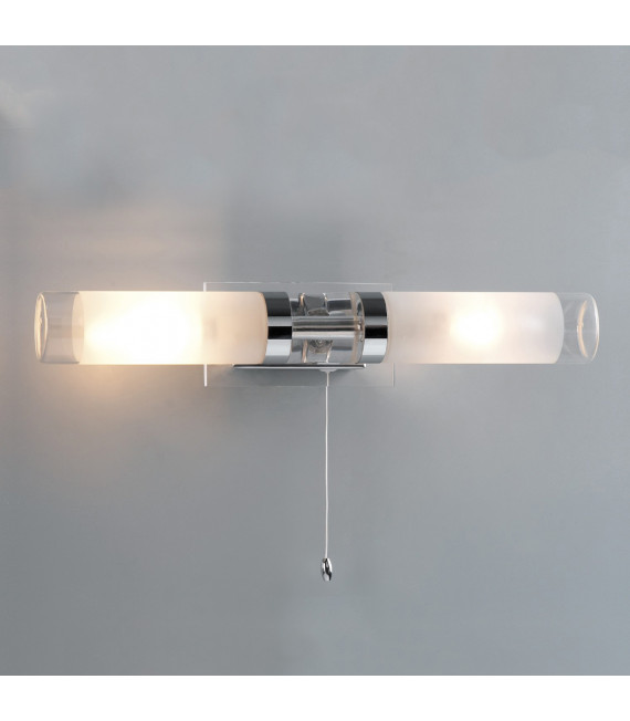 Lámpara de pared de baño moderna con gancho cromado