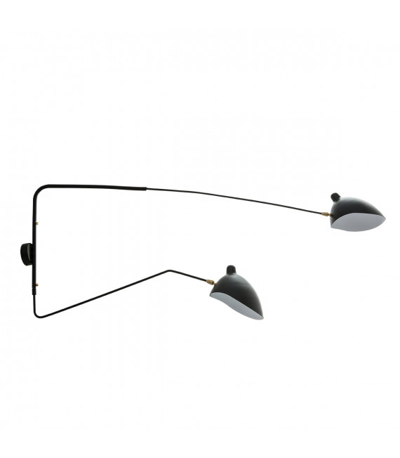 Industrial and retro Davis Black 2-light wall sconce