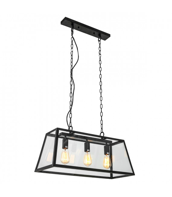 Lámpara colgante industrial y retro Laverno Negro mate
