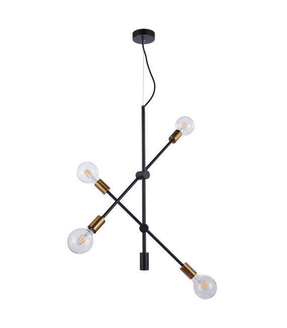 Lámpara colgante industrial y retro Edmond Matt negro, dorado