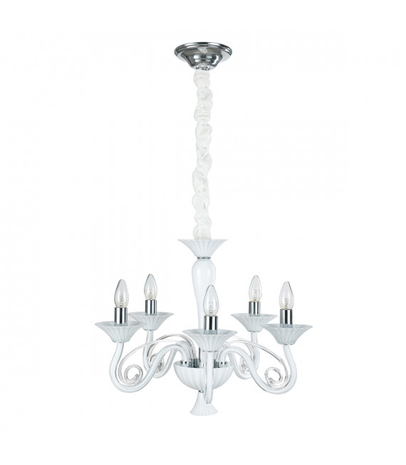 Lustre moderne Verona blanc 5 ampoules