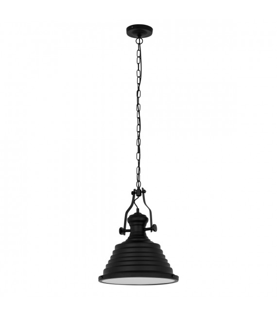 Suspension industrielle et rétro Maeva Noir 1 ampoule