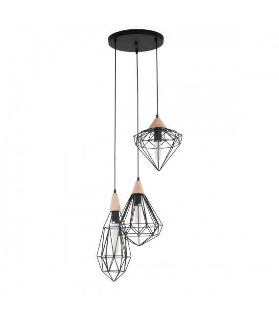 Industrie- und Retro-Pendelleuchte Maelle Black