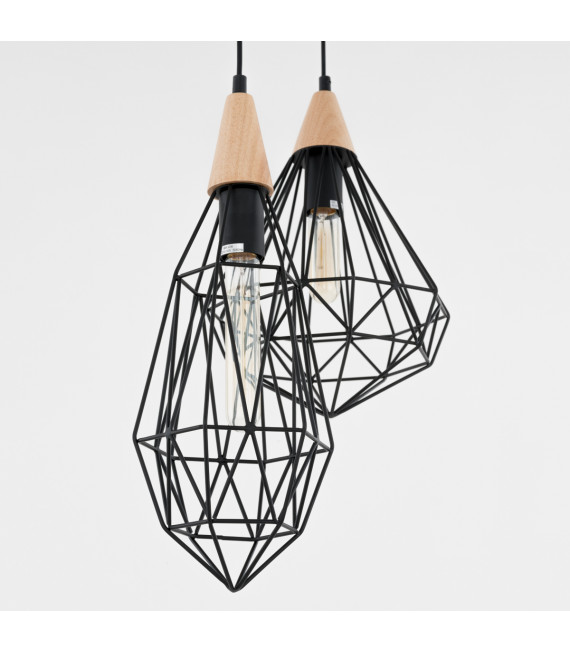 Industrial and retro pendant light Maelle Black 1 bulb