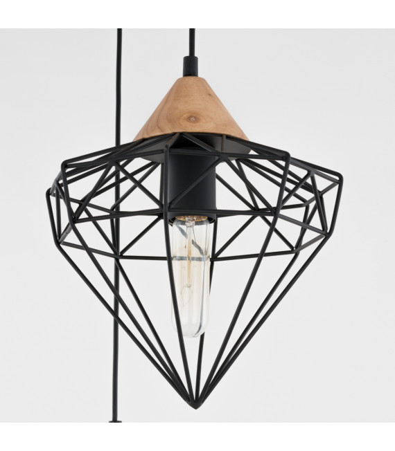 Suspension industrielle et rétro Maelle Noir 1 ampoule