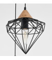Industrial and retro pendant light Maelle Black 1 bulb