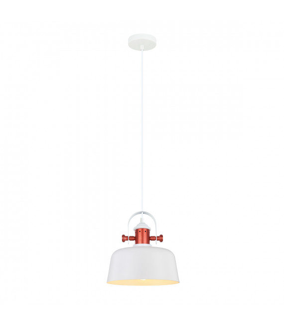 Lampada a sospensione industriale e retrò Elysia bianca