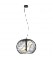 Suspension moderne Clarisa Noir, verre et acier