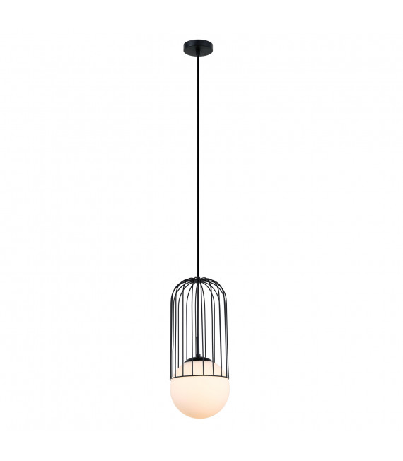 Suspension moderne Matty Noir, verre et acier