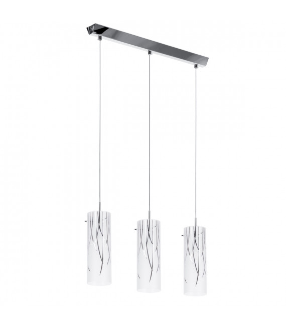Suspension moderne Kosma Chrome, verre et métal