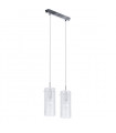 Suspension moderne Naolin Chrome, blanc 2 ampoules